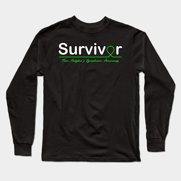 Non-Hodgkin's Lymphoma Awareness Survivor Heartbeat Long Sleeve T-Shirt by KHANH HUYEN